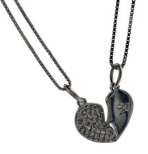 Collana dell'amore doppio cuore spezzato divisibile in due collane uomo e donna.