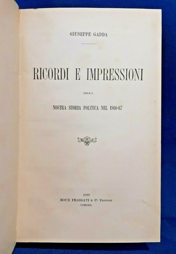 Gadda ricordi impressioni - gadda,,
