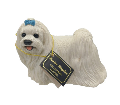 Statuina cane maltese dipinta