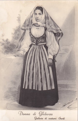 Cartolina sassari costumi - di, ,costumi