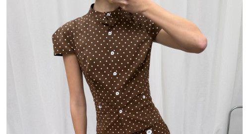 Zara polka dot popeline top - dot,