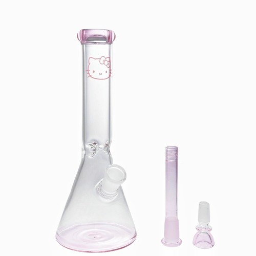 Pink kitty glass - 10", bong