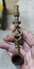 antica Pipa In Legno Intagliata e lavorata con scimmia Vintage fumo antiquariato