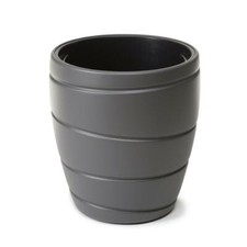 Vaso Tondo Moderno 40xh43cm Rigato Interno Estraibile Plastica Arredo+Terriccio