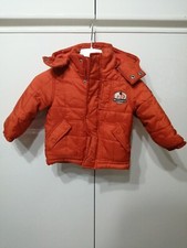 Giubbotto giacca bambino piumino arancione  tg 9 mesi cappuccio 