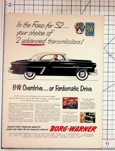 Pubblicità ford borg warner - pubblicità, borg-warner