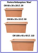 Fioriera Rettangolare 60 80 100 cm Vaso Fioriere da Esterno Balcone + Sottovaso