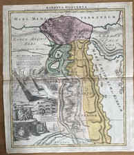 Ægyptus Hodierna - Homann mappa antica colorata Egitto 1740