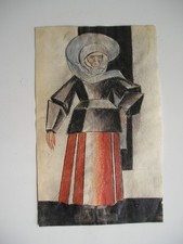 Vecchio dipinto Costume Donna