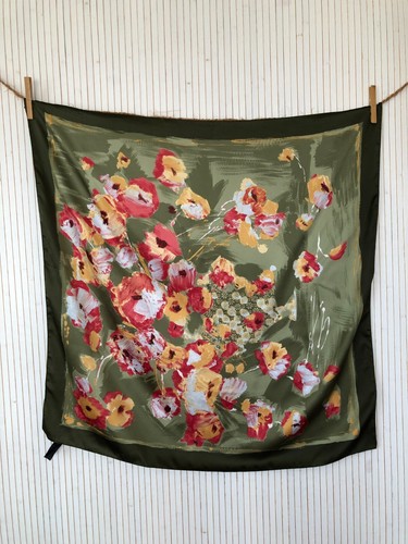 Foulard quadrato vintage verde - foulard,