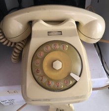 RARO  TELEFONO SIP A DISCO FISSO ANNI 60/70 BIANCO CREMA