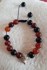 BRACCIALE  perle pietre Drago MALA TIBETANO ROSARIO BUDDHA UOMO DONNA UNISEX  