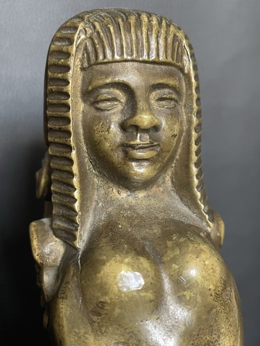 Antica statua bronzo - bronzo, sfinge