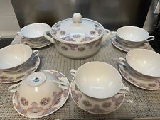 Servizio da consommé 6 tazze più Zuppiera in porcellana Edenthal.