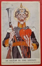 Santino San Guglielmo Holy Card antico Santino militare 1914 Preghiera per obici