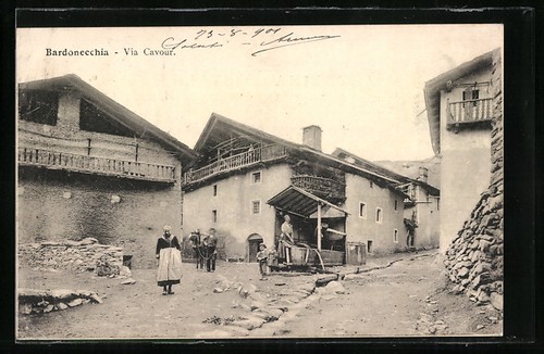 Cartolina bardonecchia via - cartolina, bardonecchia,