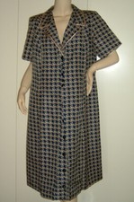 VESTITO ABITO PIED-DE-POULE BLU BEIGE SARTORIA TAGLIE FORTI LEGGI LE MISURE