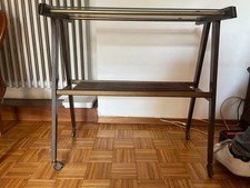 Mobile tv vintage degli anni '50,  in metallo e vetro con rotelle