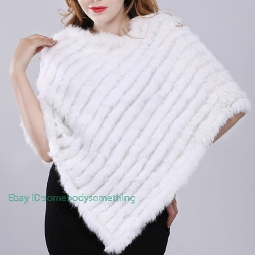 Poncho cappotto vera pelliccia