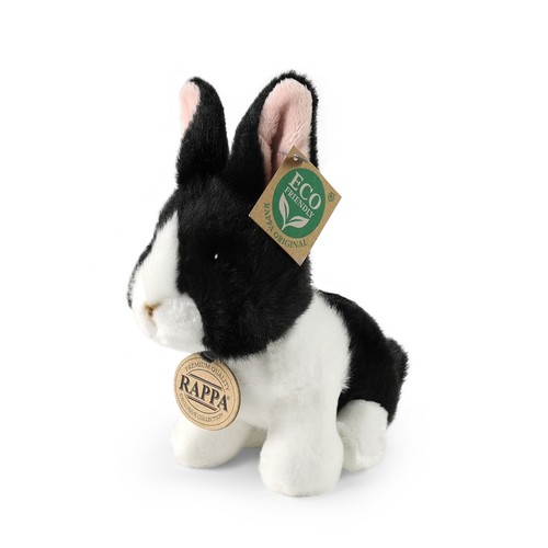 Peluche coniglio bianco nero - peluche,