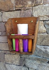 Portaoggetti contenitore da parete arredo esterno organizer in legno H. 31 cm.