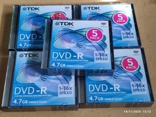 25 DVD-R TDK 16X 4,7GB 120MIN