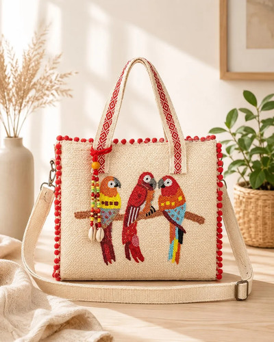 Borsa tote pappagallo con