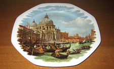 Piatto Canaletto Canal Grande Schirnding Bavaria porcellana decorata - anni 70