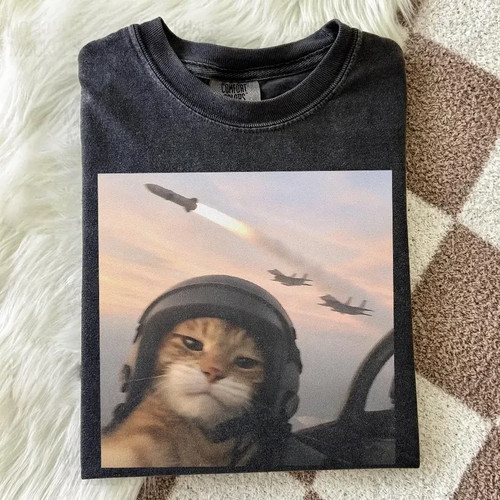 Maglietta pilot cat meme - maglietta,