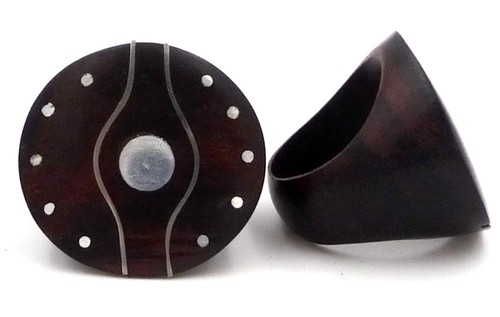 Bague ethnique bois - bague,