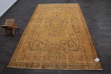 Tappeto vintage turco Oushak 5x9 kilim tappeto anatolico fatto a mano decorazione boho ARANCIONE