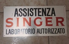 Insegna Assistenza Singer Laboratorio Autorizzato In Alluminio Anni 50/60