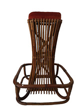 Sgabello da Bar in Rattan di Tito Agnoli per Bonacina anni 60