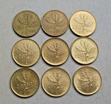 20 lire 9 monete 1957, 1958