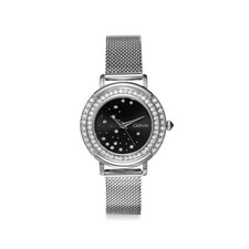 Orologio donna movimento quartz Cassa in metallo diametro 32mm con strass bianco