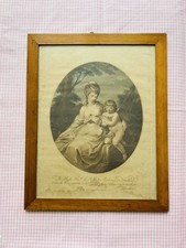 Antica cornice in legno di ciliegio Angelica Kauffmann incisione Inghilterra