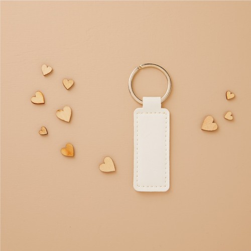 Portachiavi bianco 5x2 cm - 9,5x2,5,