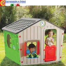 Casetta Gioco Per Bambini In Plastica 140x108x115 Da Giardino Esterno Casa