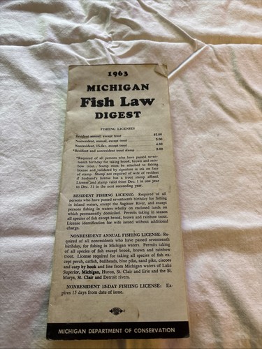 1963 michigan fish law - law, digest