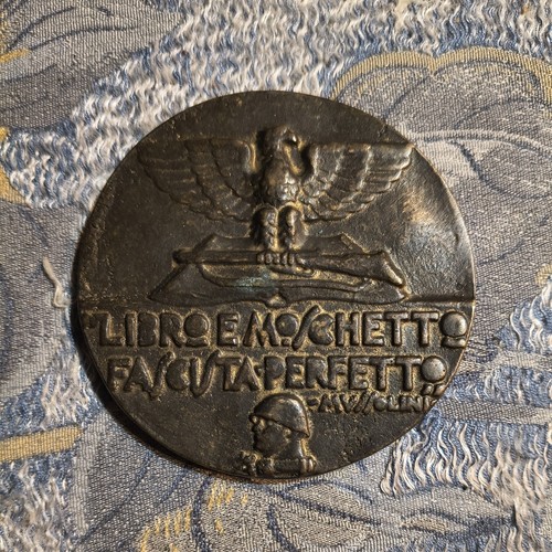 Bronzo bassorilievo mussolini - bassorilievo,