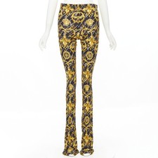 Pantalone svasato VERSACE 2020 Runway Gianni Signature Medusa Barocco oro IT42 M