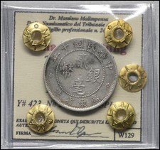 Cina 20 Centesimi 1921 Argento monete antiche repubblica cinese China Kwangtung