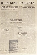 Quotidiano - Il Regime Fascista n. 50 - 1944 Il Porto di Nettuno in fiamme