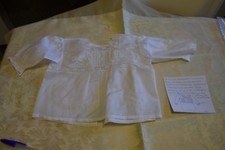 Vestitino  neonato bisso bianco pizzo vero Vintage Bebè Dress (7) B4  ^