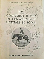 3 PROGRAMMI CONCORSO IPPICO PIAZZA DI SIENA ROMA 1950 '51'52 EQUITAZIONE cavallo