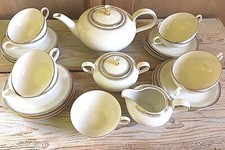1950 Royal Ivory Bohemia Servizio Tè Porcellana Teiera Tazza Lattiera Zuccherier