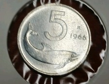Moneta 5 Lire Italia 1966 Unc