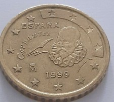Moneta da 50 centesimi di € Espana Cervantes 1999, 1^ Serie MOLTO RARA.