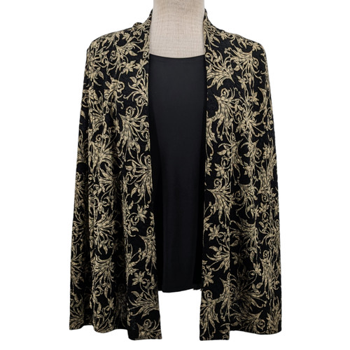 Top vintage nero oro - , damascato