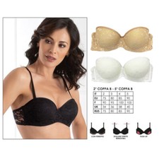 1 o 2 REGGISENI COCONUDA ART. ORCHIDEA A FASCIA IN PIZZO CON FERRETTO, VARIE TG.